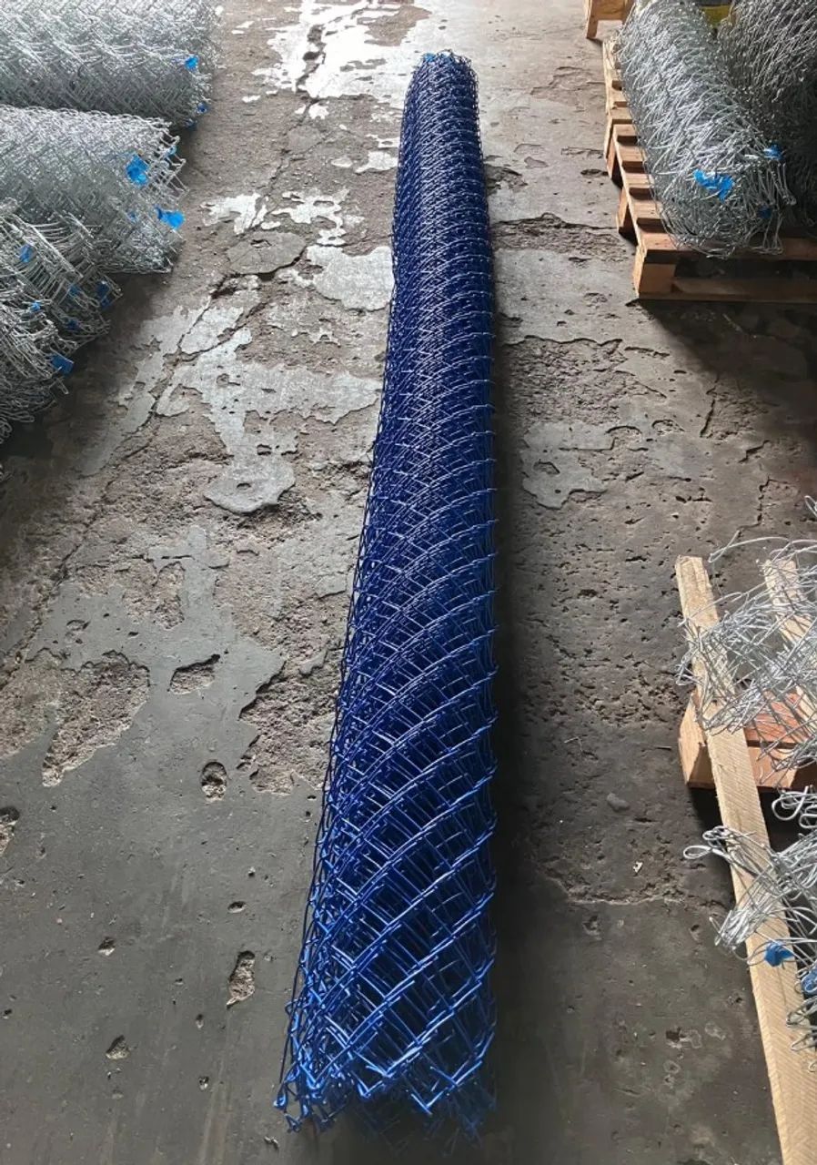 Tela alambrado PVC azul 7 m x 3 m ( comp. x alt.), fio 14, 2"