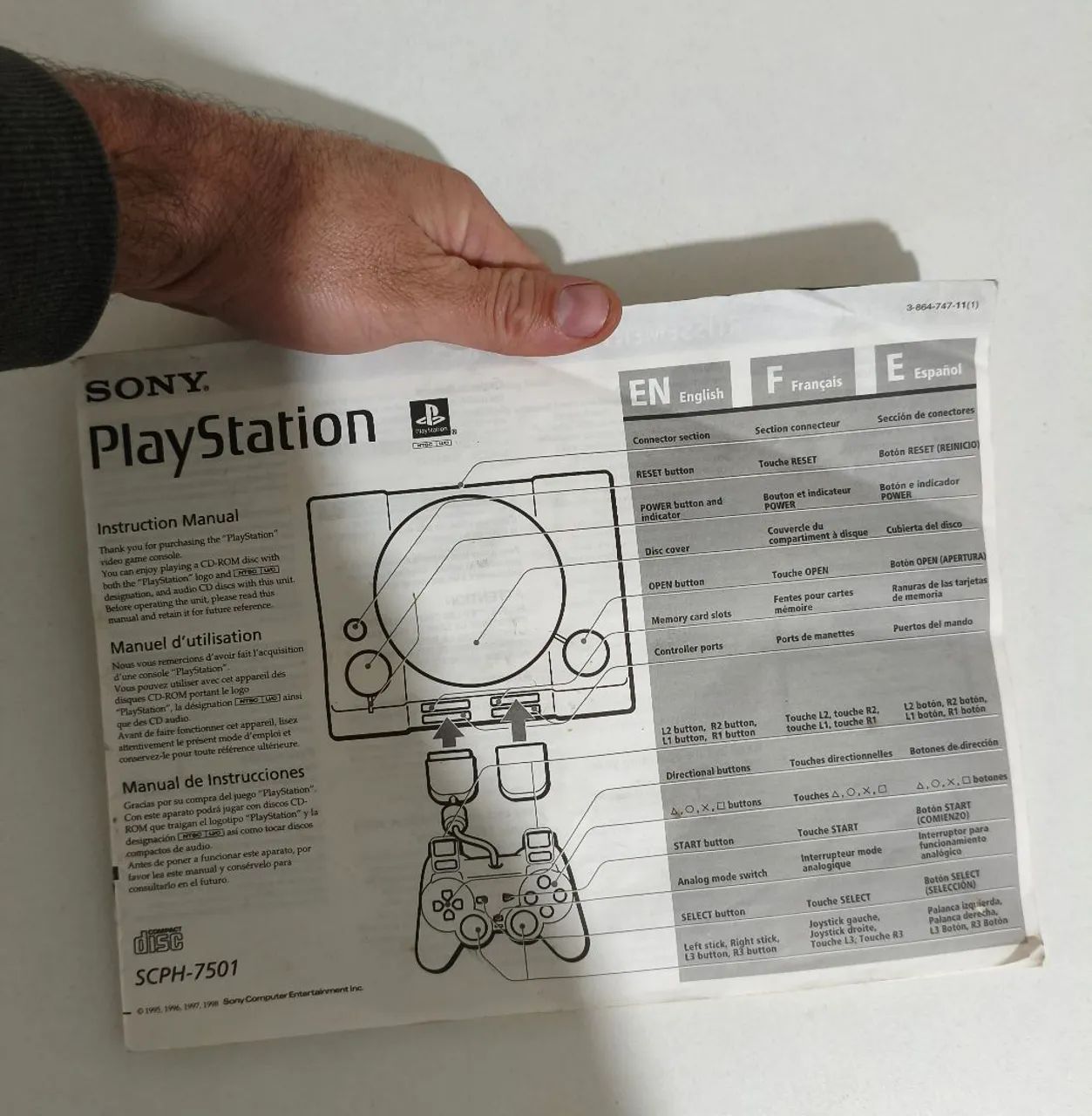 Original instruction manual PS1 model SCPH-750164308649454081121
