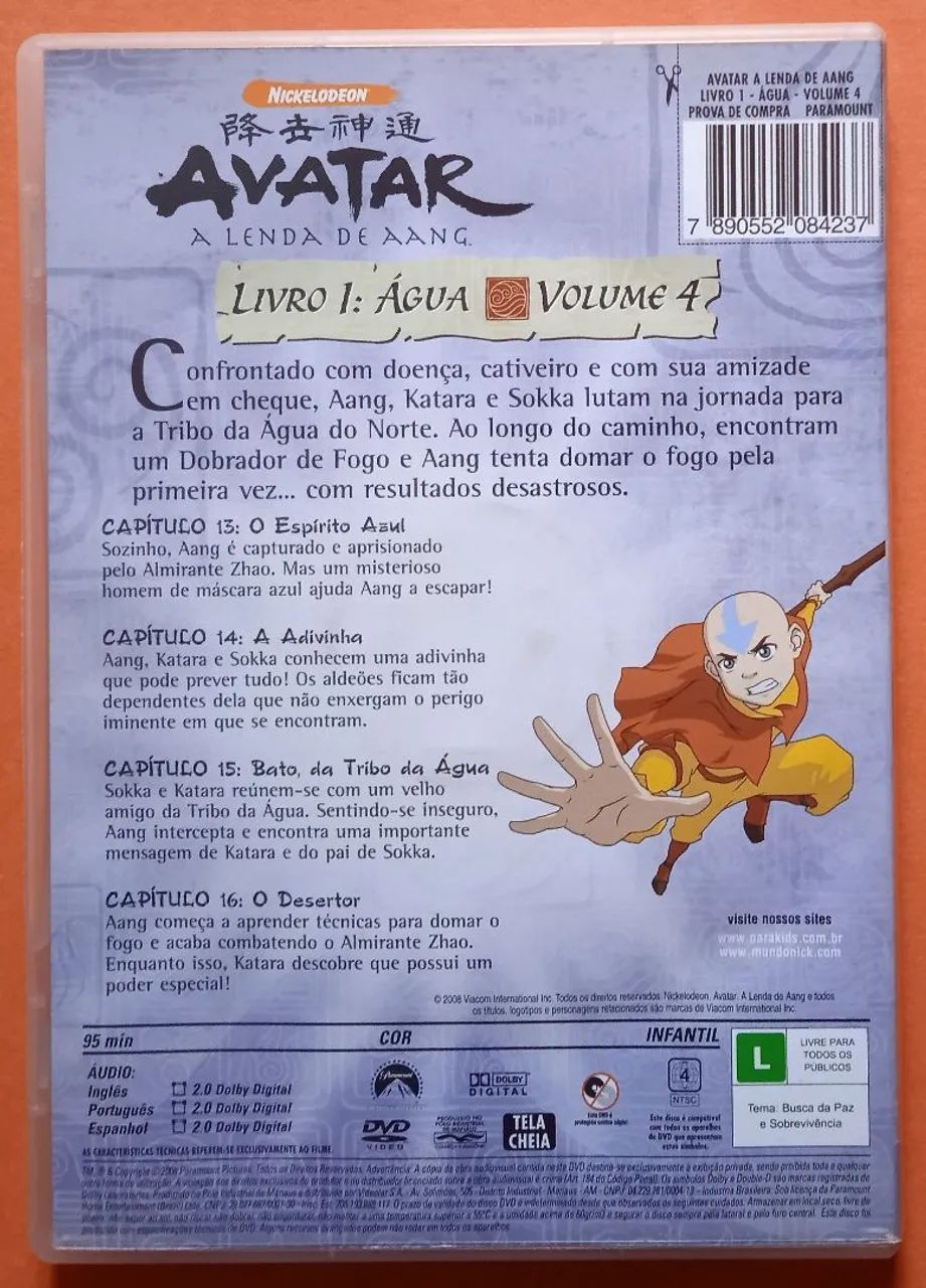 Dvd Avatar: A Lenda de Aang - Livro 1: Água - Volume 4 - Hobbies e
