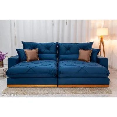 Sofá Retrátil Reclinável 2.90m Bello D33 e Molas Ensacadas rf54 - Foto 2