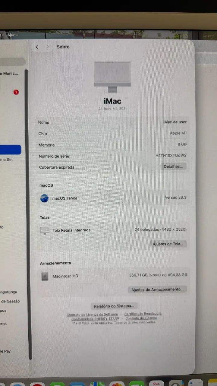 iMac M1 2021 8GB SSD 512GB - Monitores - Inocoop, Naviraí