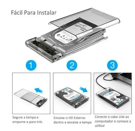 Case Hd Externo 2.5 Notebook Usb 3.0 compativel Ps4 Xbox One Pc 6gbps - Foto 5