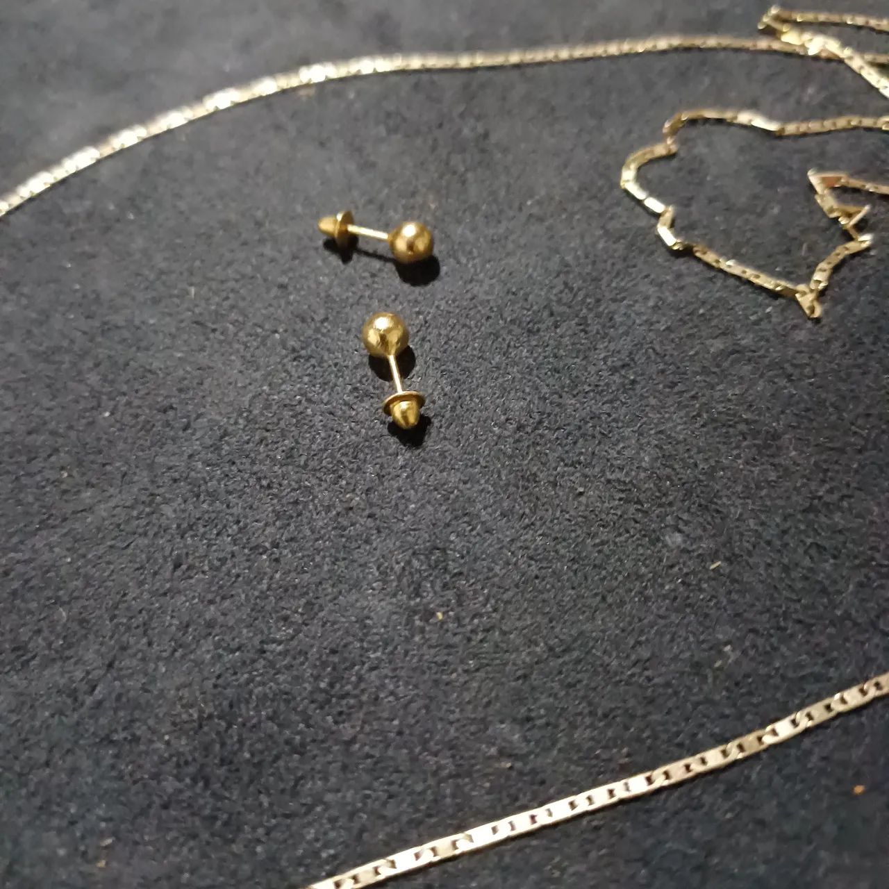 Conjunto corrente ouro 10k e brincos ouro 18k - Foto 2