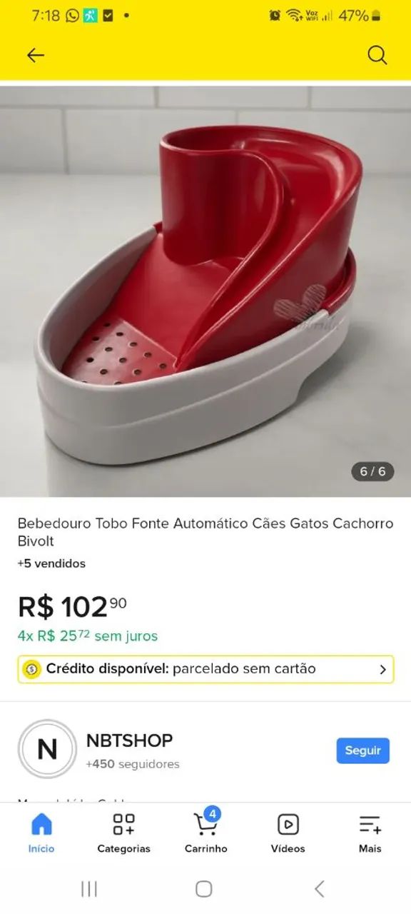 Bebedor para pet