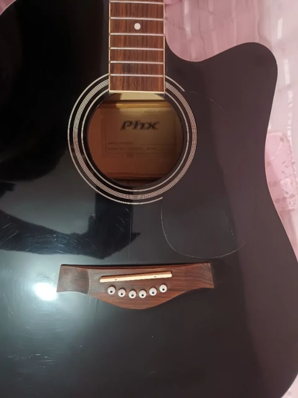 Violão PHX PX-199 BK elétrico - Foto 3