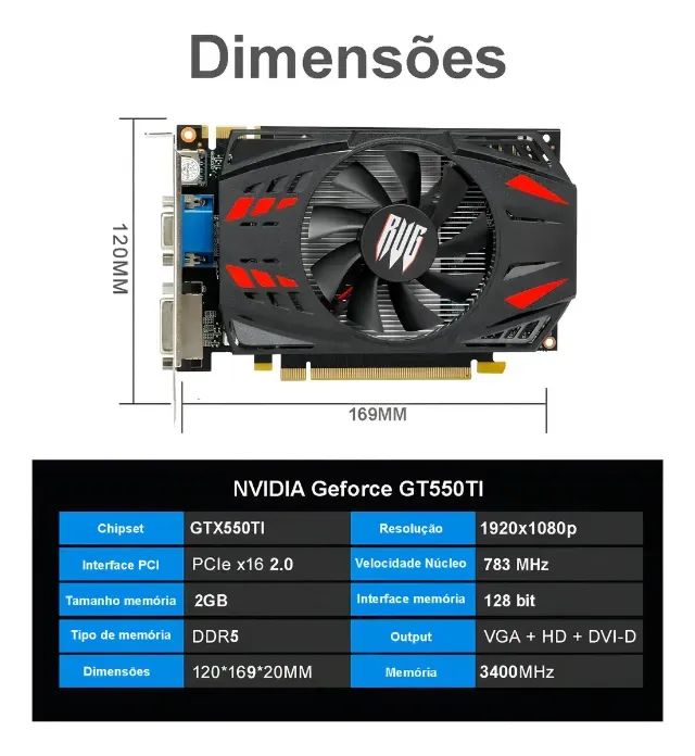? PLACA DE VÍDEO NVIDIA GEFORCE GTX 550 Ti 2GB DDR5 128 BITS - NOVA LACRADA ? - Foto 2