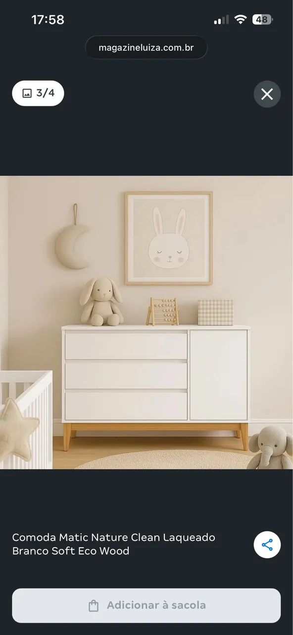 Cômoda MDF e pés de madeira.  - Foto 5