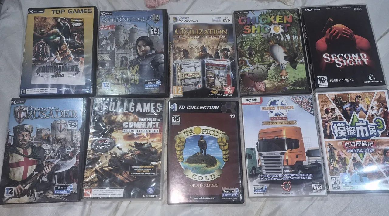 Lote 10 jogos pc 
