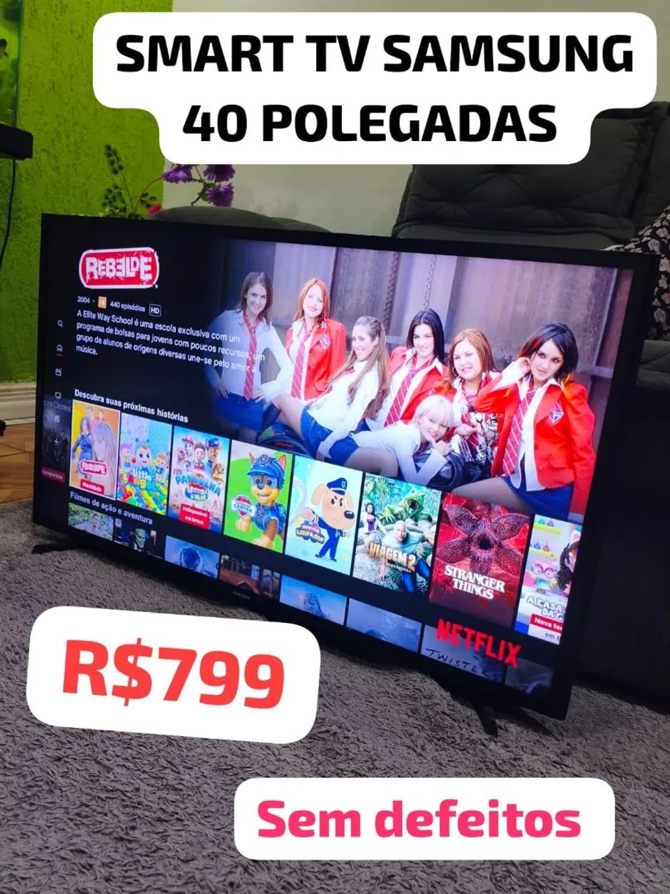 SMART TV SAMSUNG 40 POLEGADAS PERFEITA BARATA R$799.