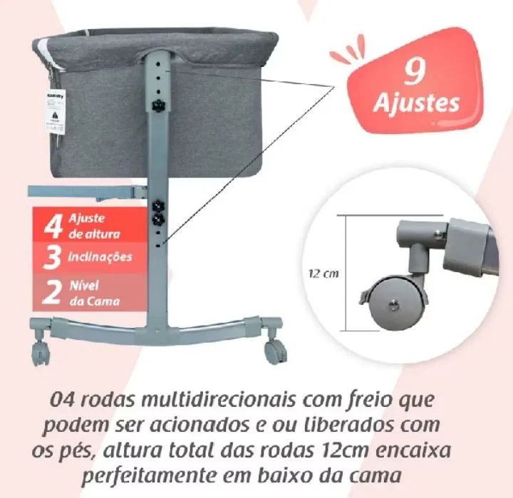 Berço Acoplado KaBaby 3 em 1 - Foto 3