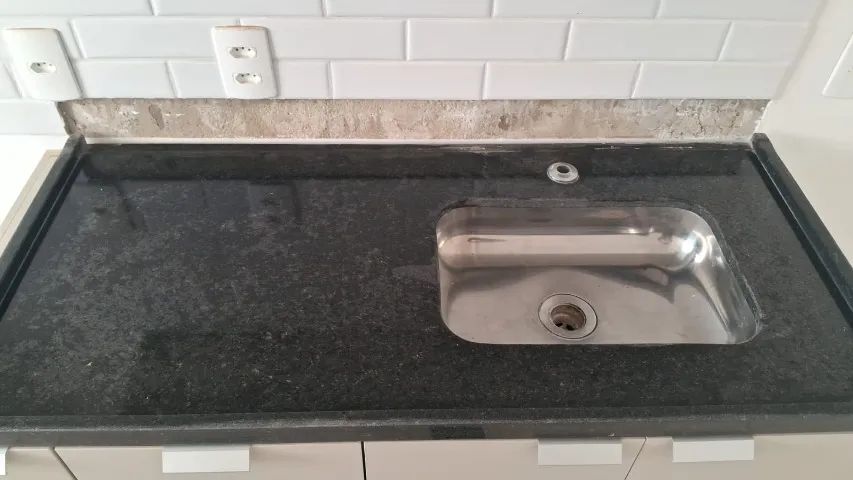 Bancada Granito Preto 1,20 x 55 cm com Cuba Inox - Foto 5