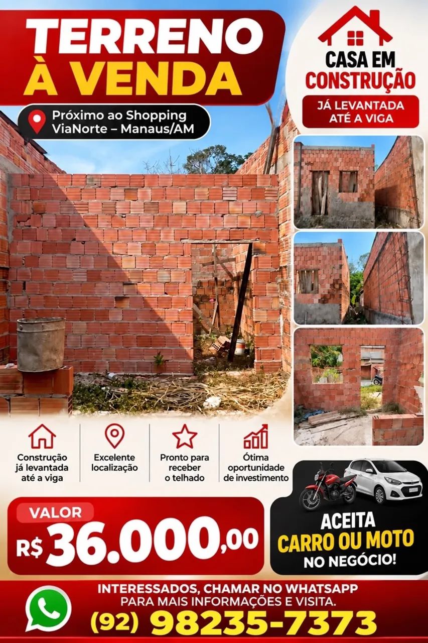 Terreno a venda - casa em construção 