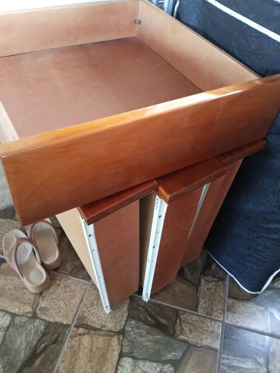 Cama casal com 4 gavetas madeira - Foto 3