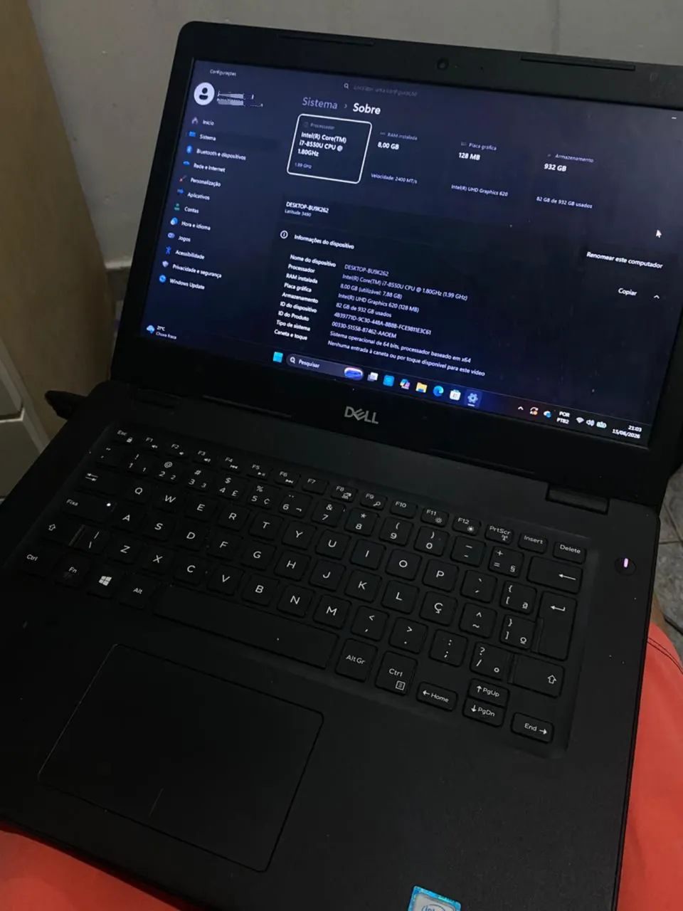 Notebook Dell i7 8 geração Latitude 3490