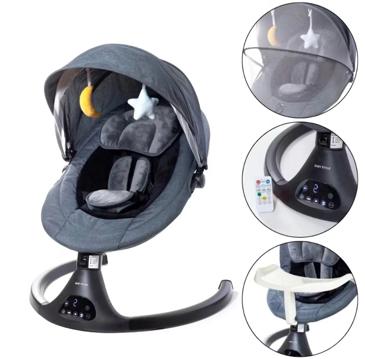 Cadeira de balanço para bebê Baby Style - Branca Completa  - Foto 3