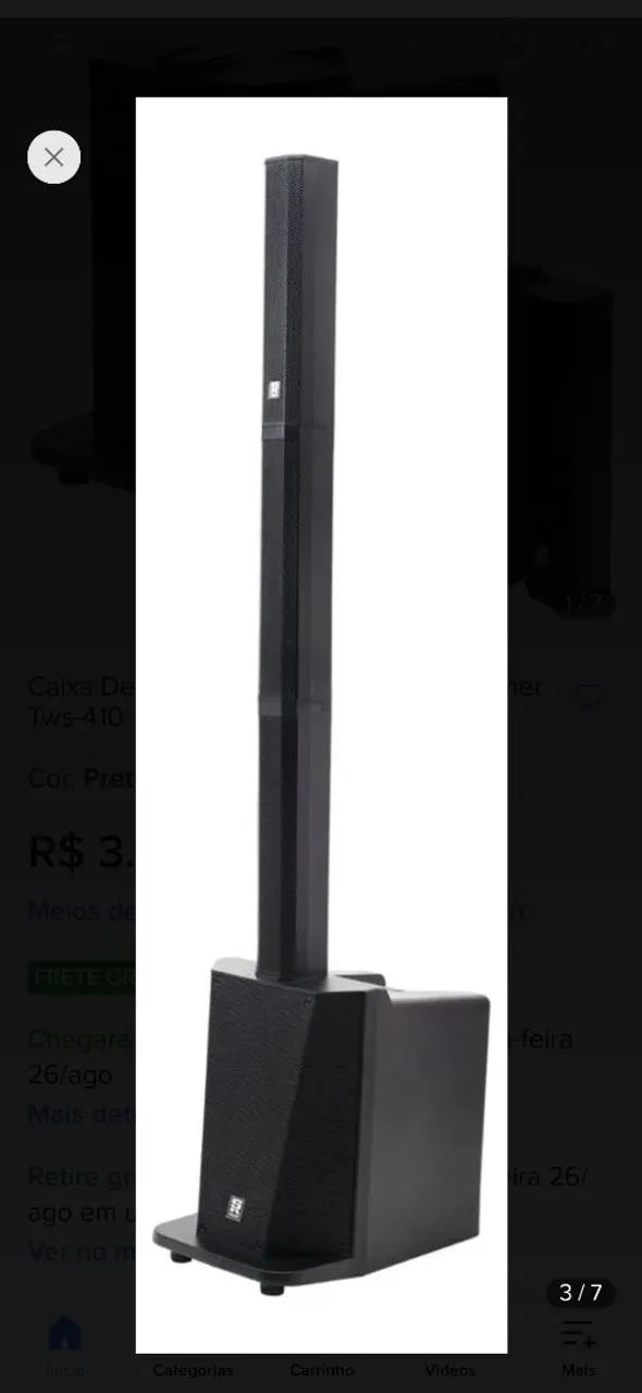 Caixa ativa torre line Array Staner TWS-410