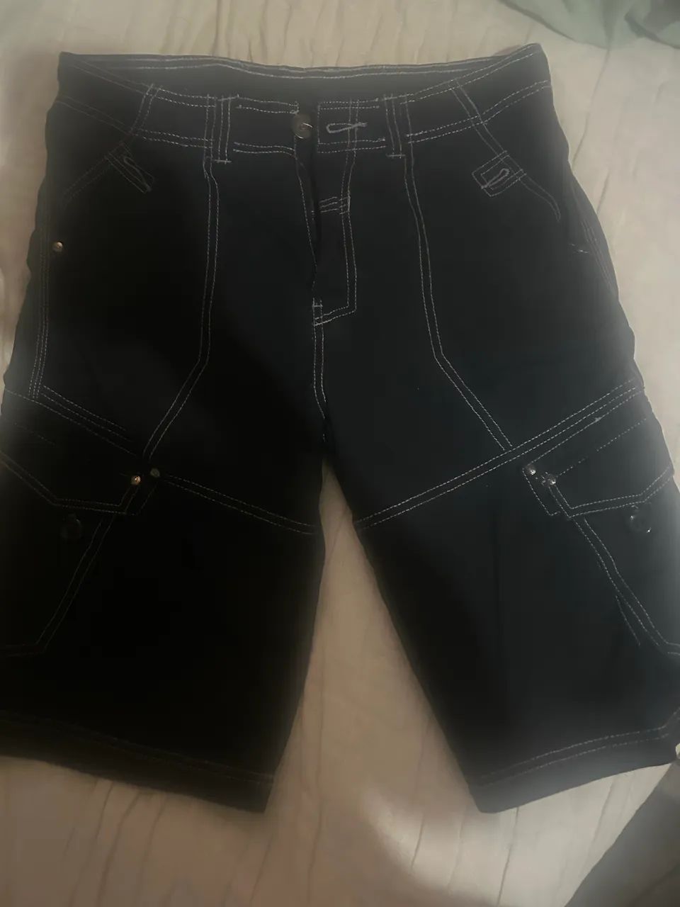 bermuda cargo jeans,preta. Nova, nunca usada. - Foto 3