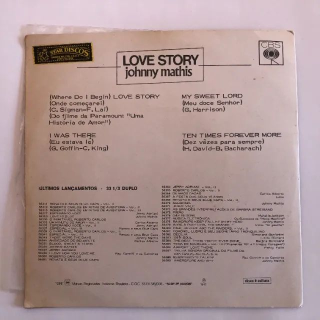 Johnny Mathis: Aquarius (1970) + Love Story (1971) - 2 Discos Vinil Compactos - Foto 4