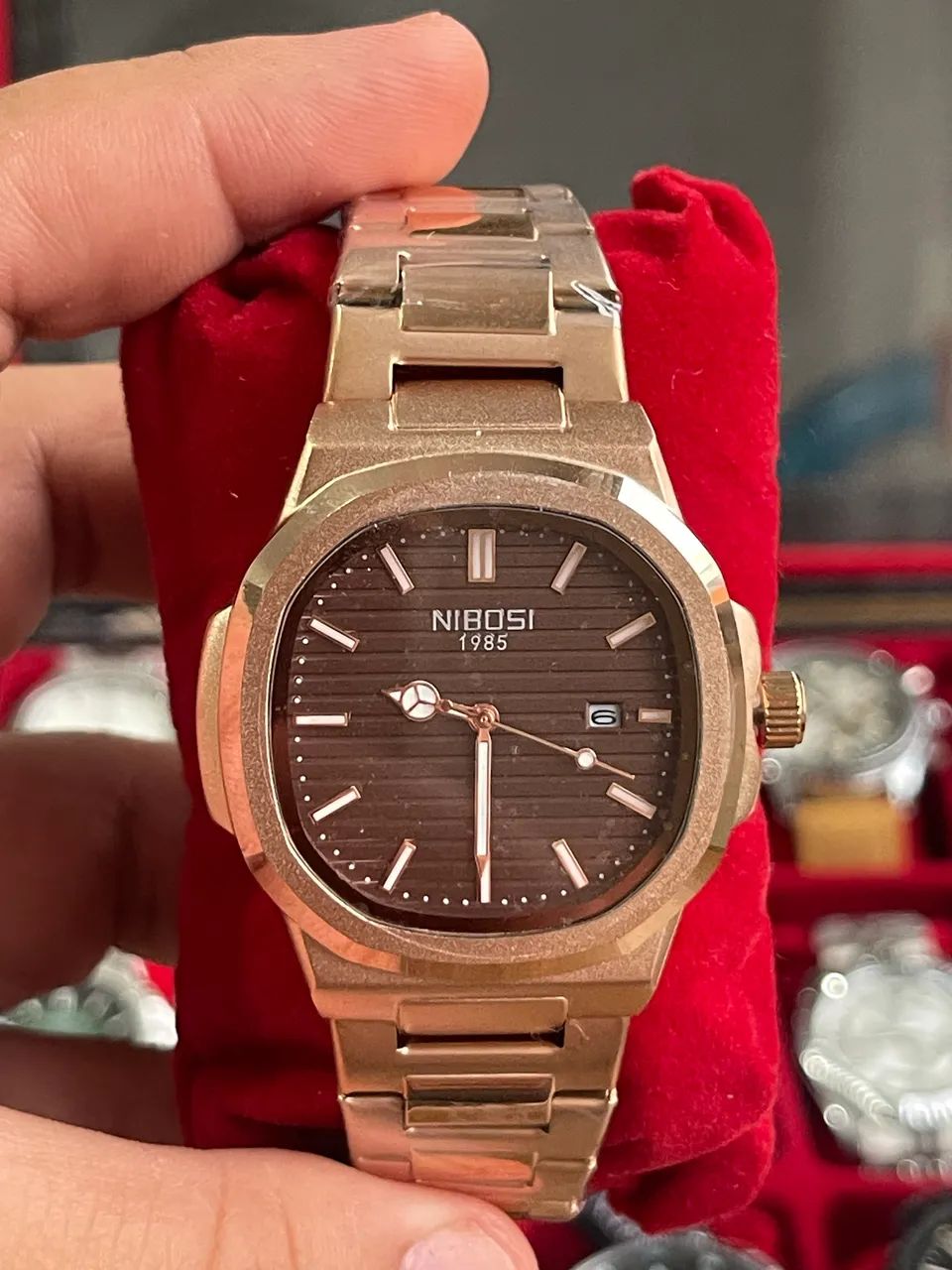Relógio Nibosi original Lançamento Rose Marrom 