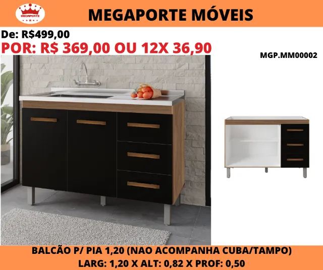 Balcão de Pia 1,20 Moblis