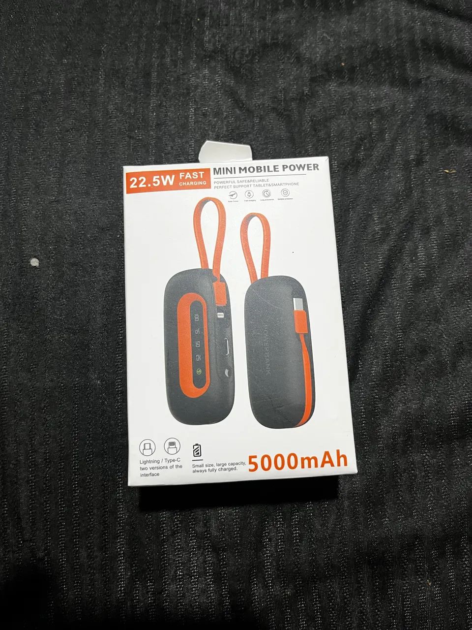  Power Bank 5000mAh PD 22.5W Turbo com Display Digital