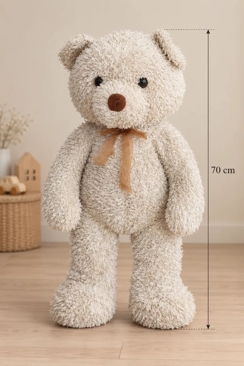 Urso de pelúcia grande com laço - Foto 3