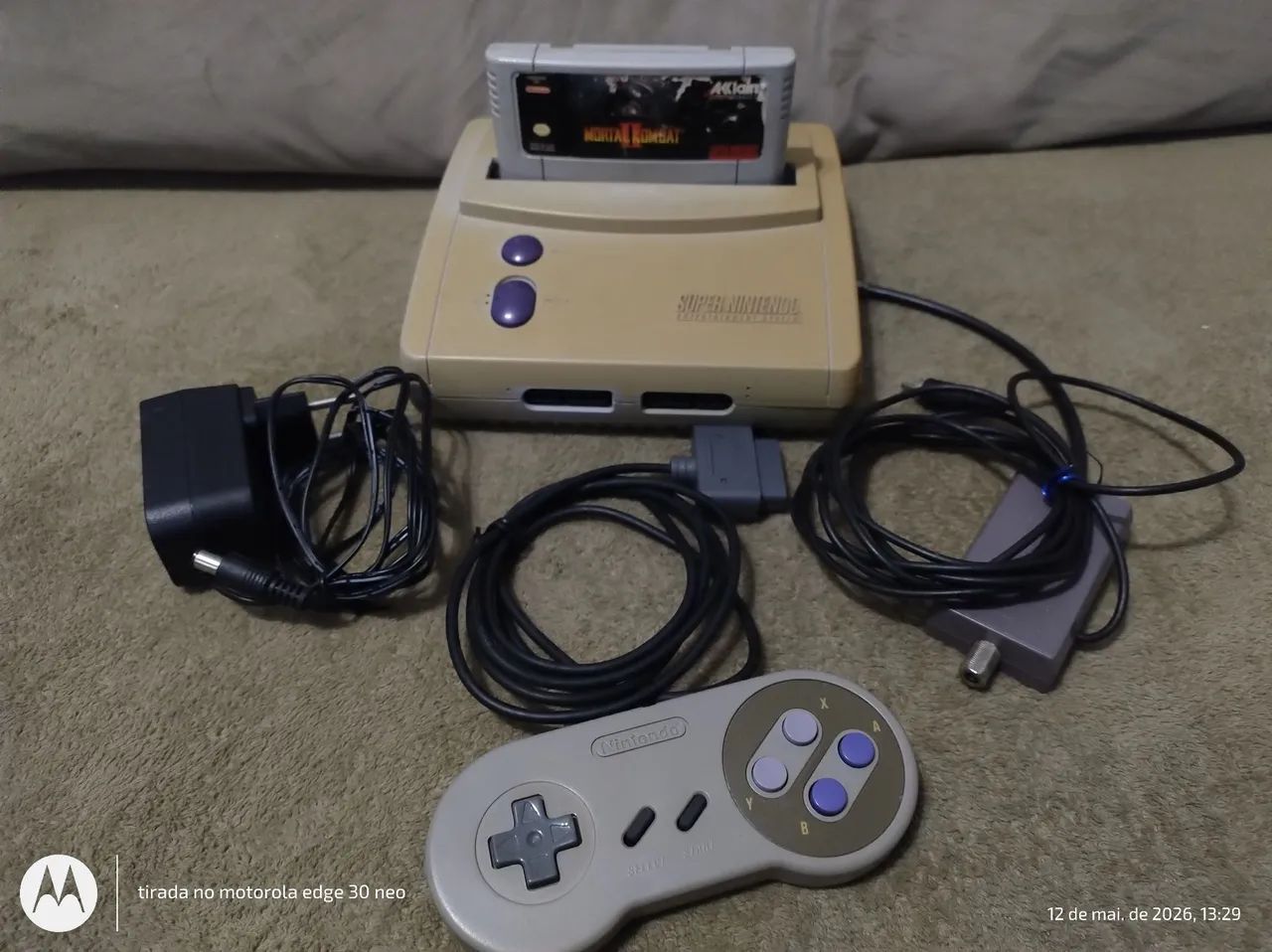 Super Nintendo baby completo funcionando perfeitamente 