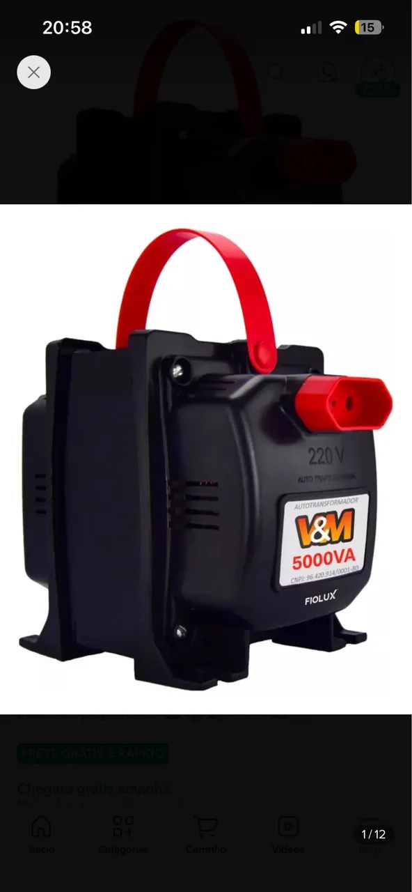 Transformador 5000VA (de 110v para 220v e 220 para 110v) - Foto 3