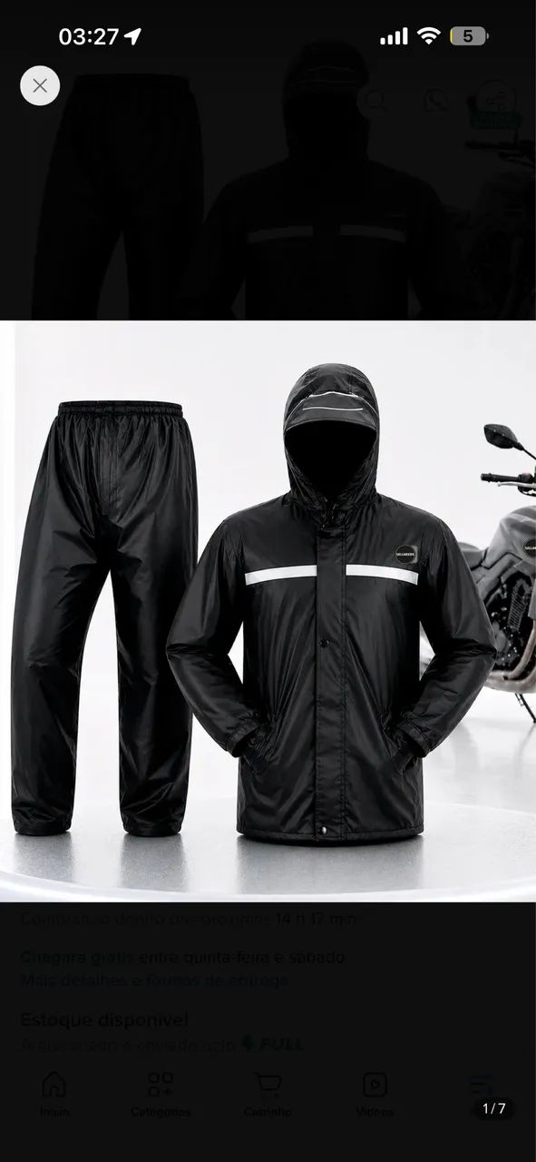 Capa de chuva motoqueiro