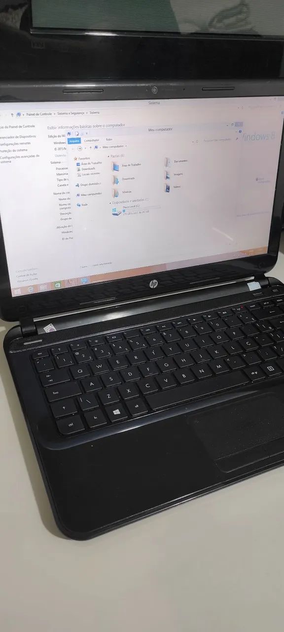 Notebook Top funcionando tudo perfeitamente, com bateria