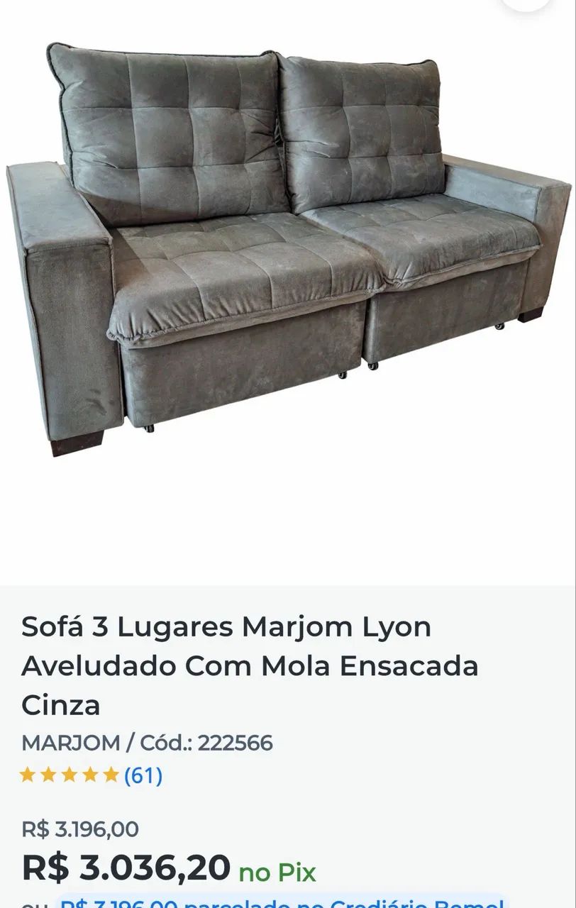 Sofá de Lux três 3 lugares  - Foto 4