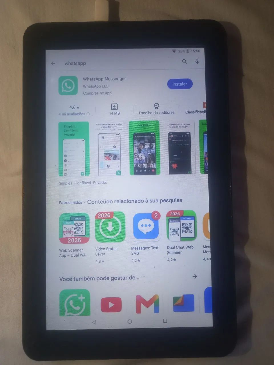 Tablet m9s go, tela grande de quase 10 polegadas. Pega Netflix e WhatsApp. carregador. - Foto 3