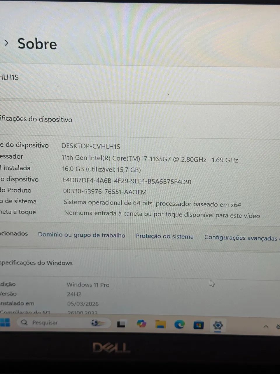 Notebook i7 11 geração 16 de ram