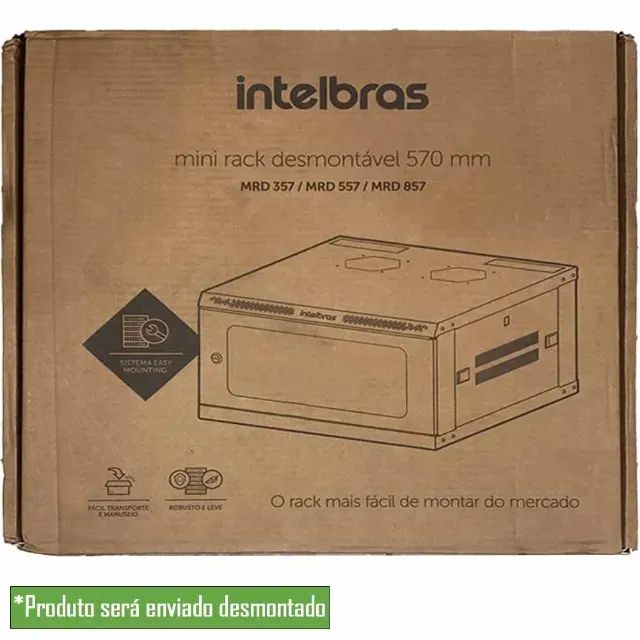 Rack de Parede Desmontável Intelbras 5U X570mm MRD 557 - WZetta - Foto 5