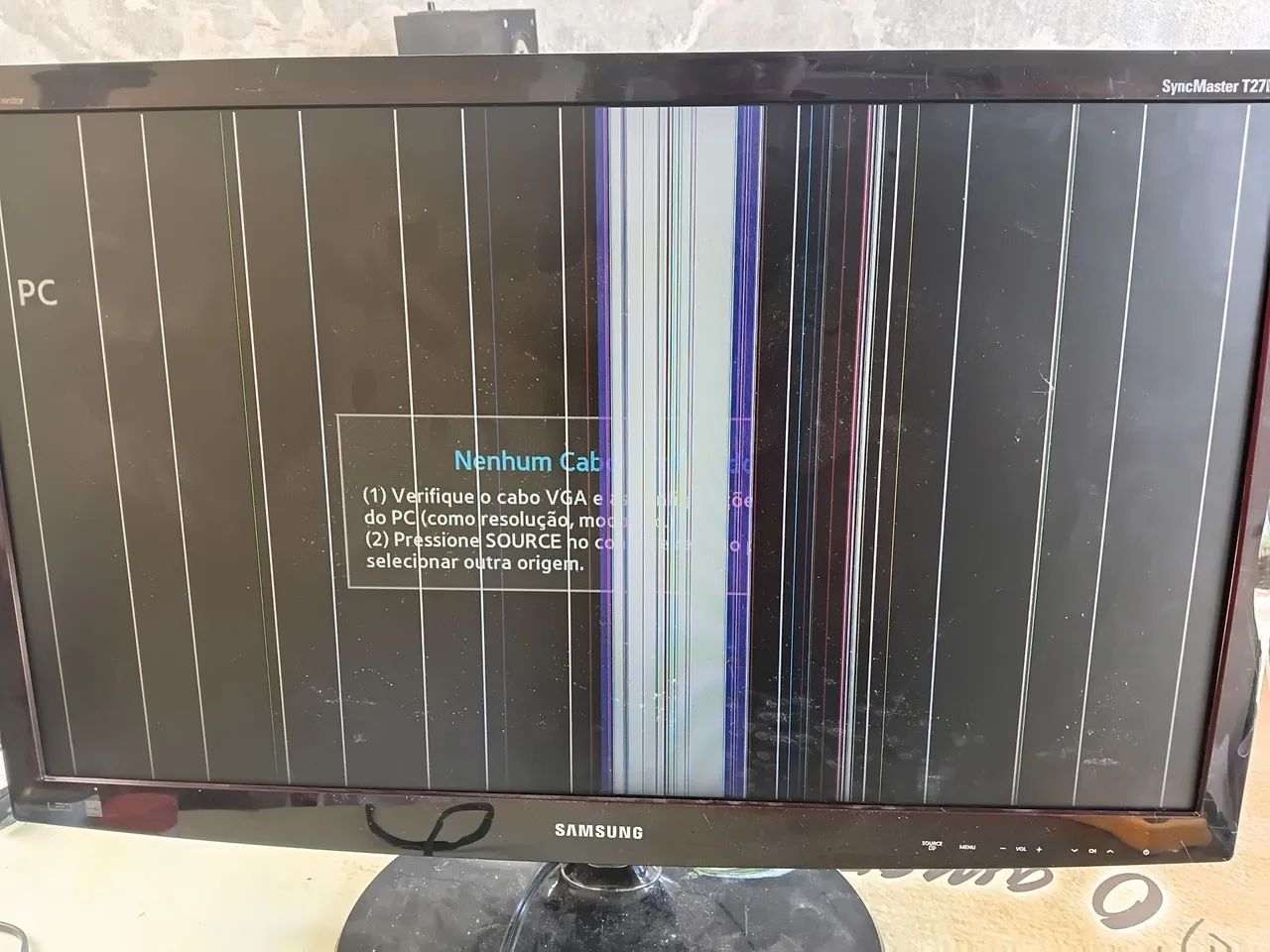 Hdtvmonitor Samsung sincymaster t27b350 listras tela com defeito - Foto 5