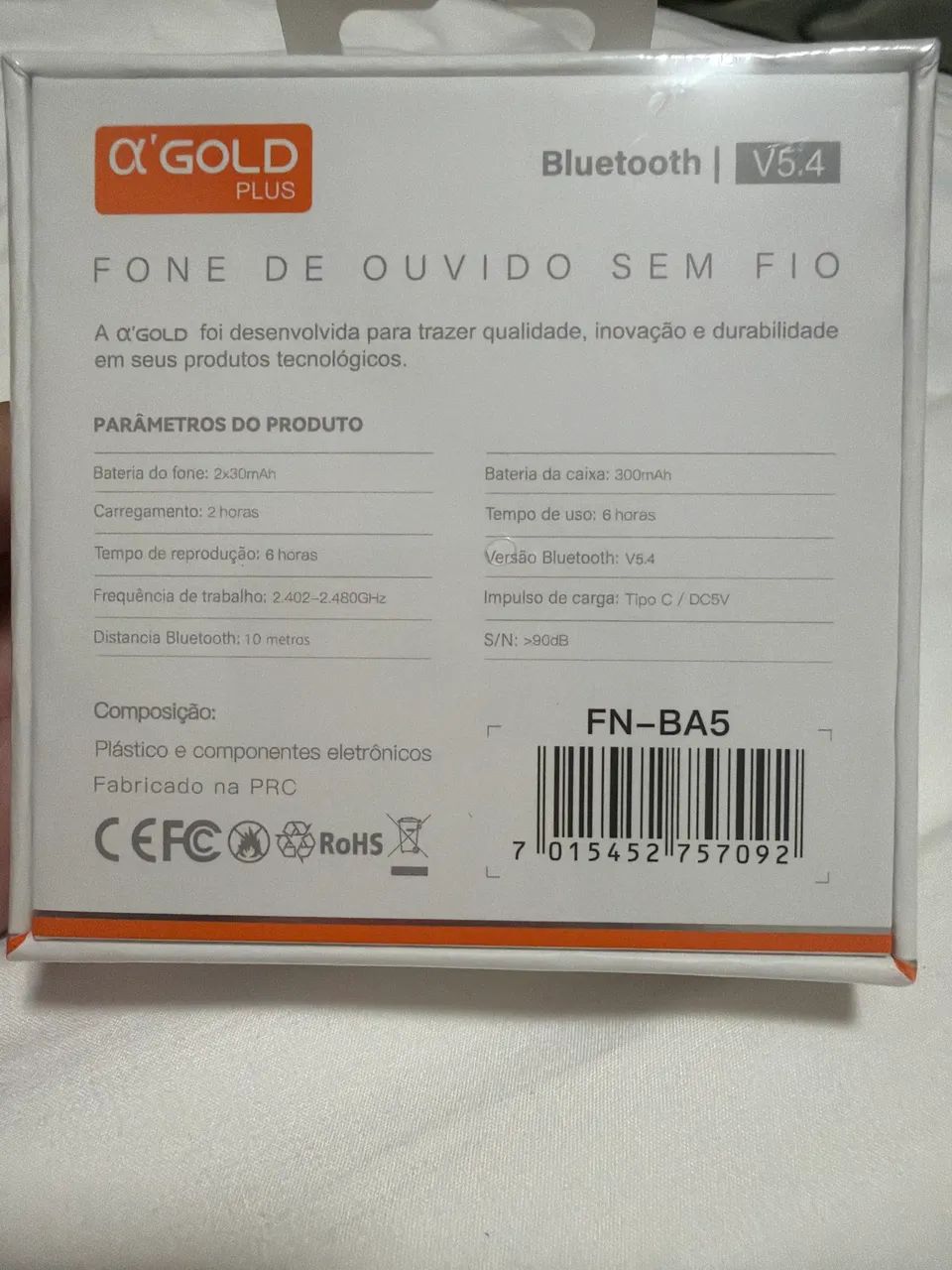 Fone Bluetooth A?Gold Plus FN-BA5 - Novo/Lacrado - Foto 2