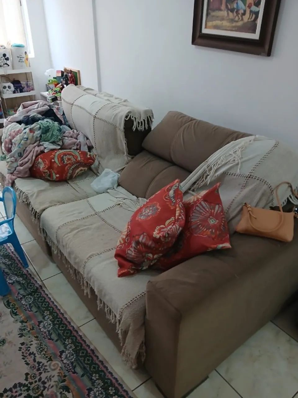 Sofá 3 lugares retrátil 