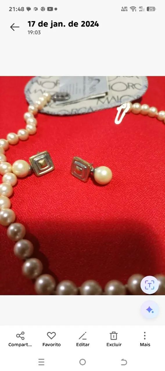 Conjunto de colar e brincos de pérolas Maiorca, pérola 5mm - Foto 3