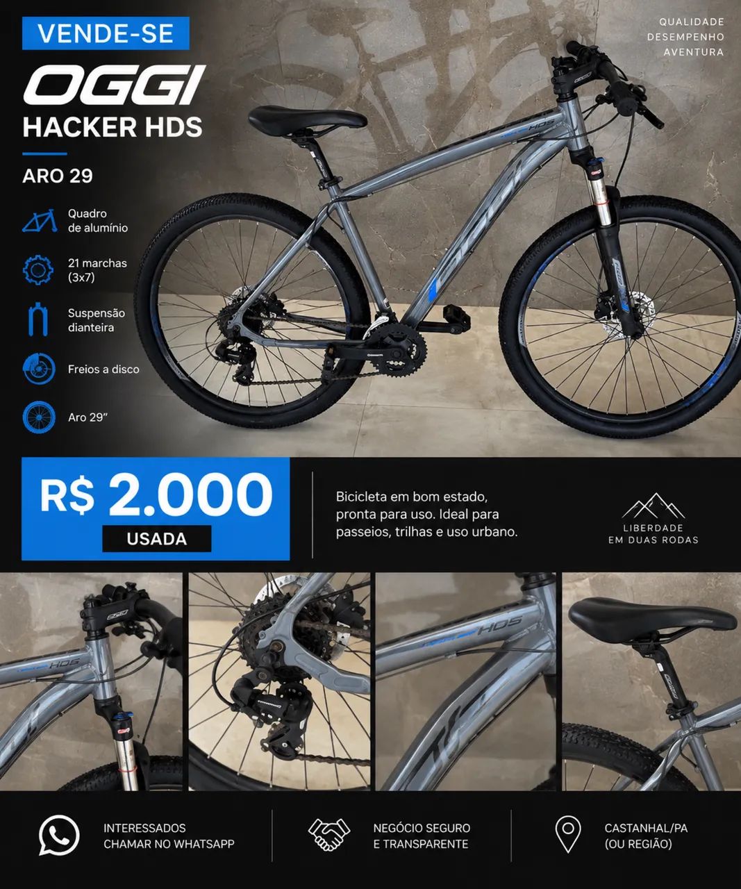 Bicicleta oggi hacker HDS aro 29 - Foto 2