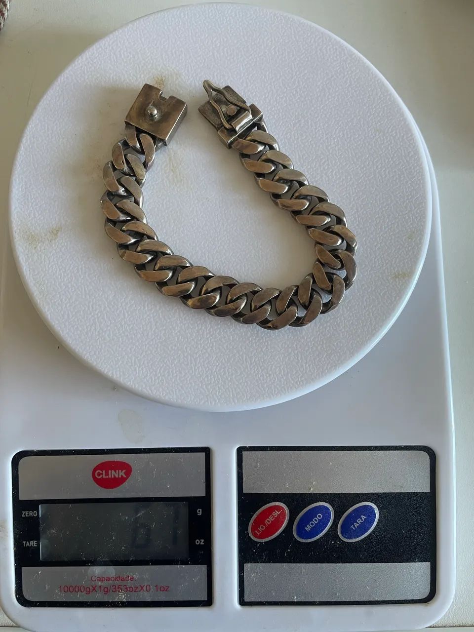 PULSEIRA PRATA 950 CUBANA 15mm - Foto 5