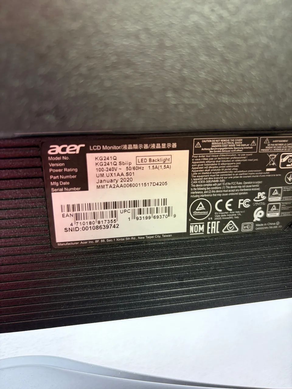 Monitor Acer 165Hz com 23.6 Polegadas - Foto 3