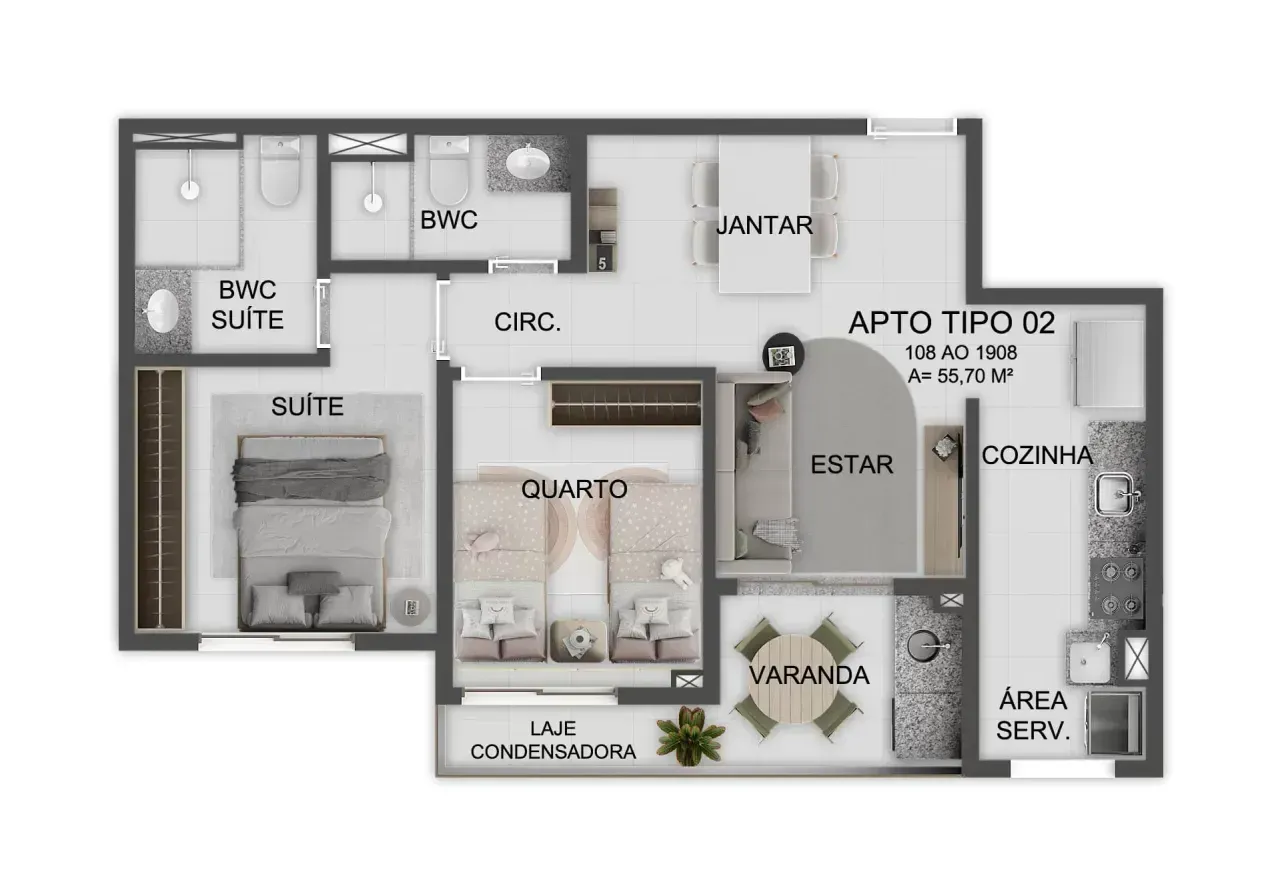 PLANTA 55m²