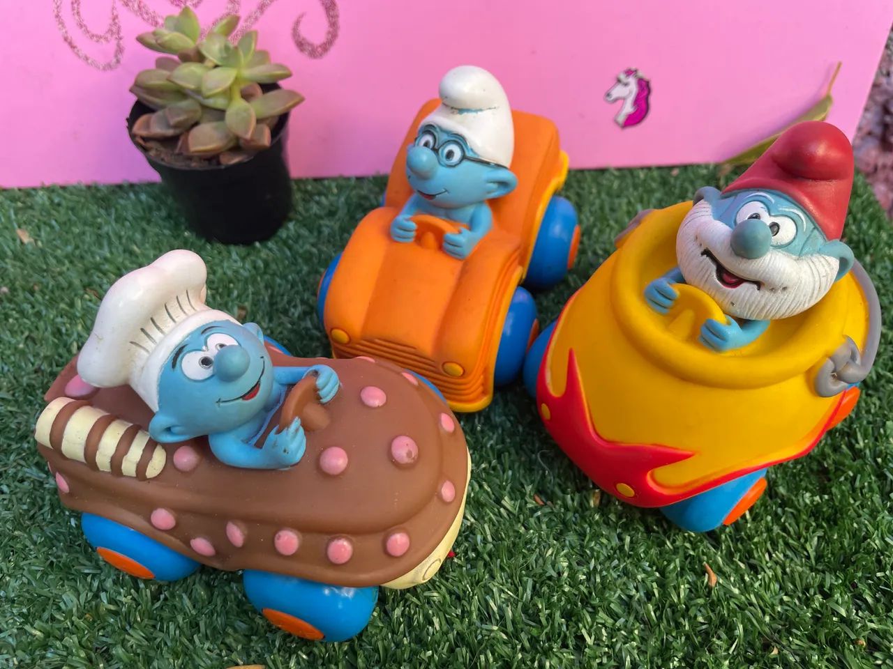 Carrinho dos smurfs lote 
