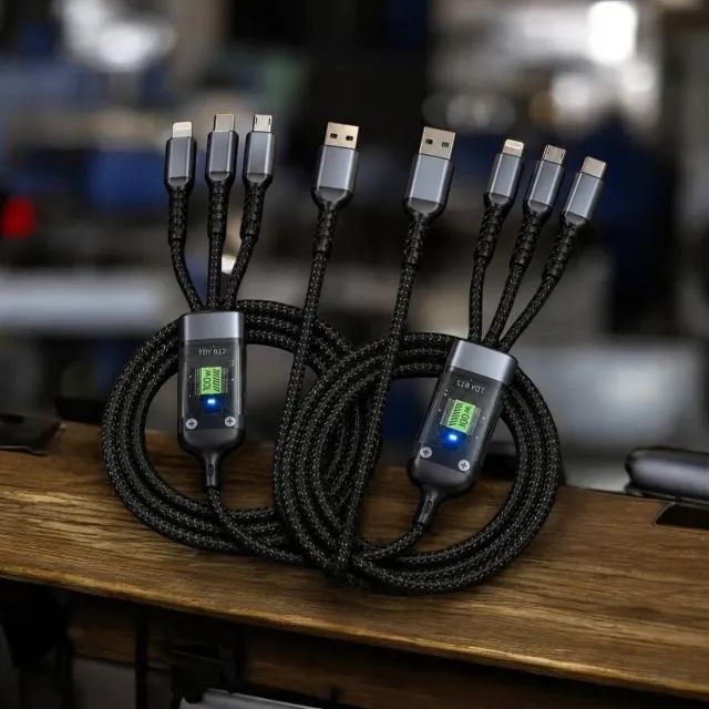 Cabo USB 100W com 3 Conectores
