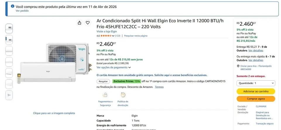  Ar condicionado Split Elgin Eco Inverter II 12000 BTUS - Foto 4