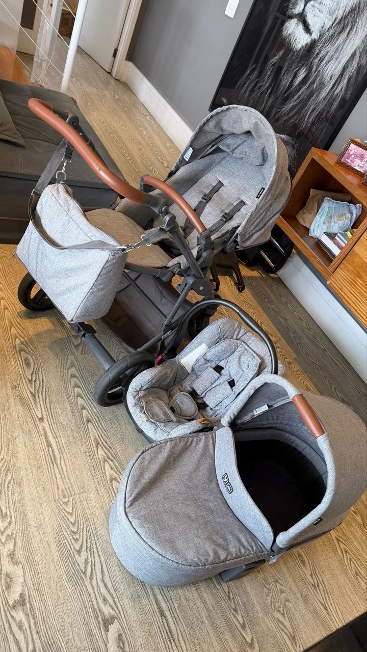 Carrinho de bebê + bebê conforto + Moisés + bolsa maternidade ABC Design