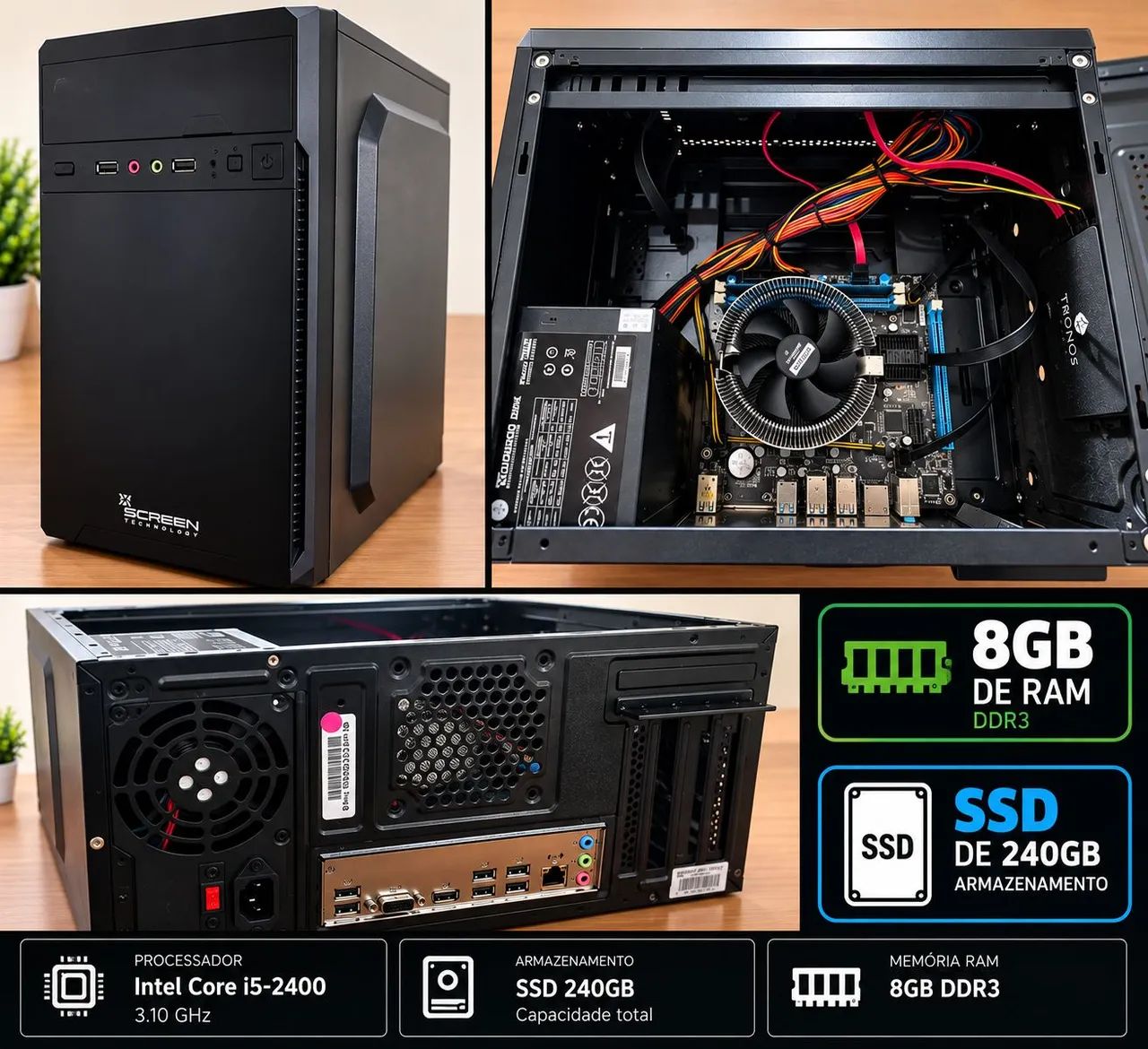 Pc Intel core i5|. 8 GB RAM e SSD de 240GB