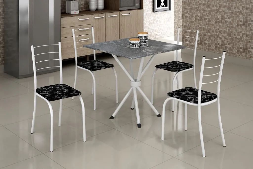 Mesa Rio 70x70 com 4 cadeiras  - Entrega Rápida 