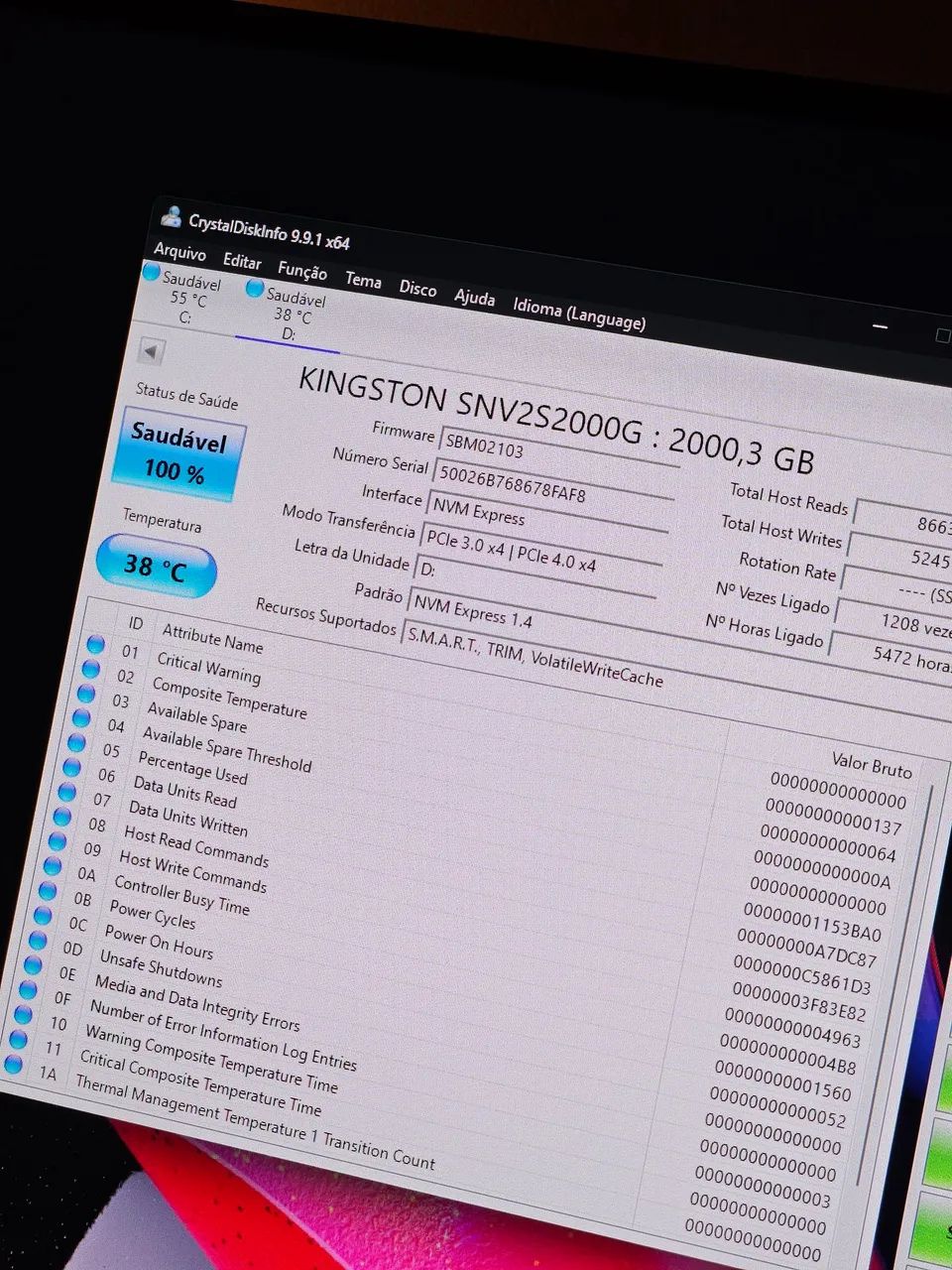 SSD Kingston 2TB (na garantia) - Foto 2