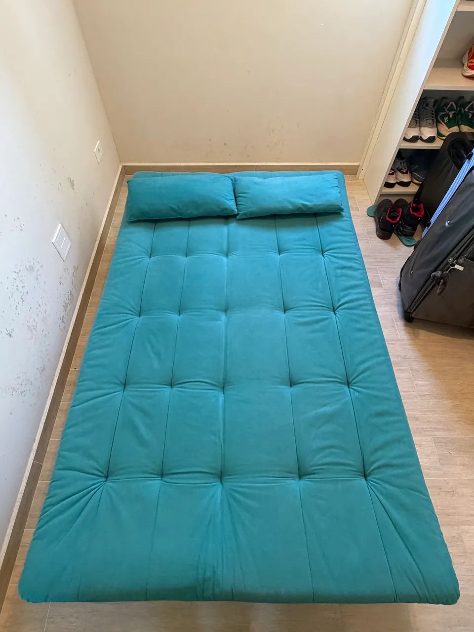 Sofá cama azul turquesa - Foto 4